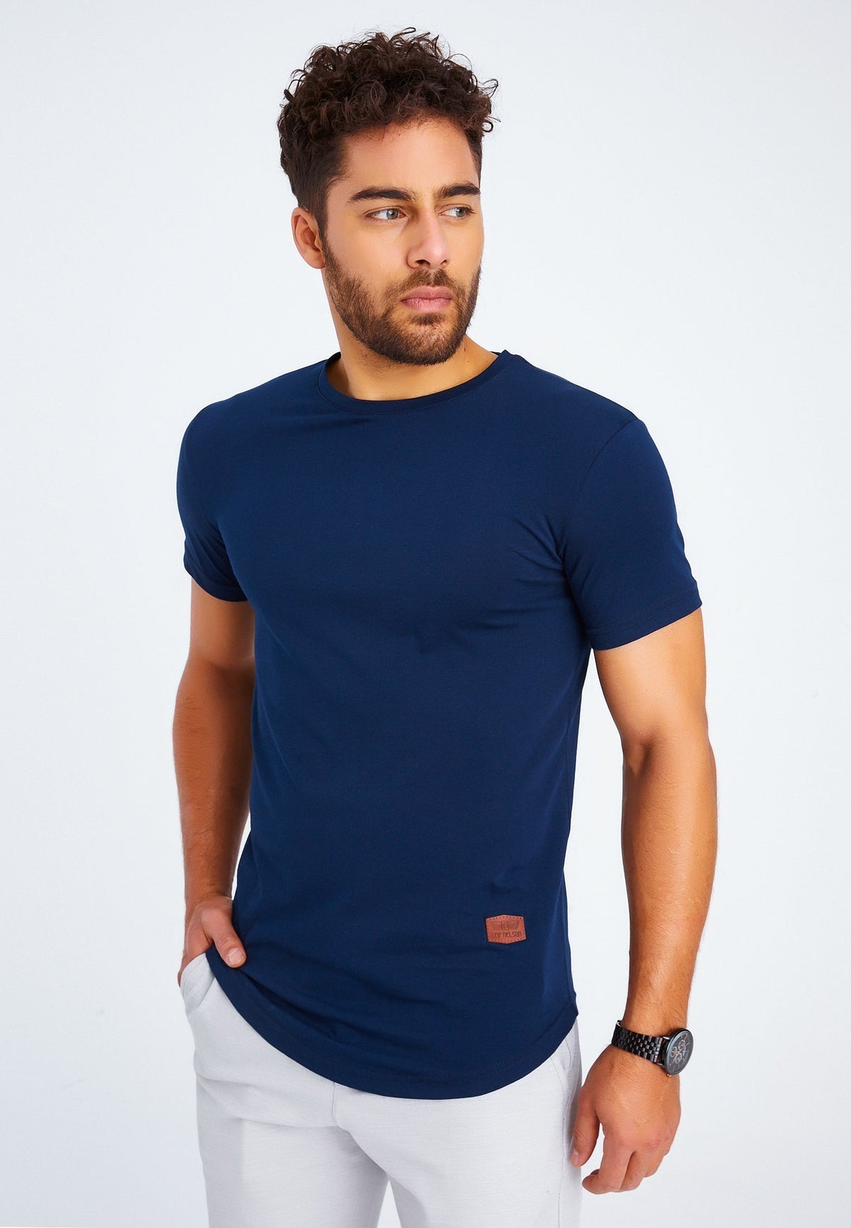 T-Shirt Uomo Leif Nelson - Girocollo, Classica, Nuova Con Etichetta - Foto 2